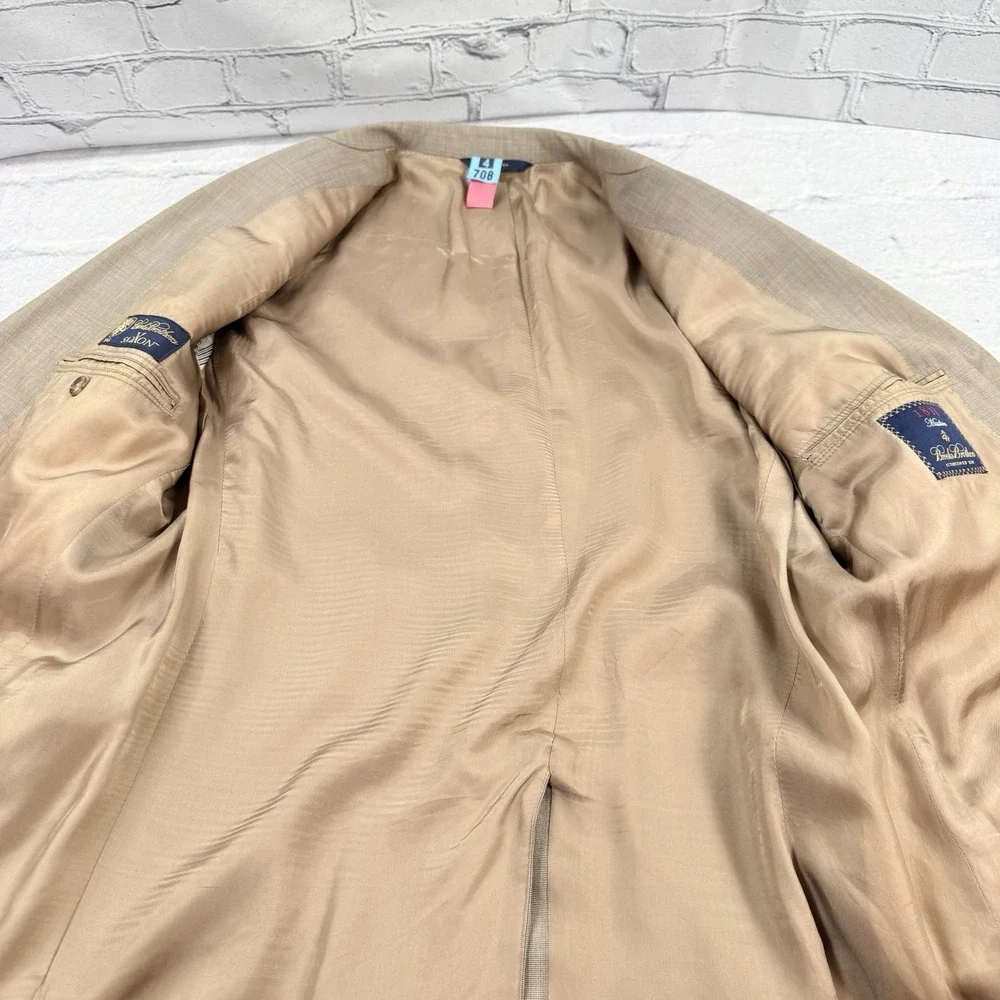 Brooks Brothers 1818 Madison Saxxon Tan Wool Blazer USA Size‎ 39R Single Vent